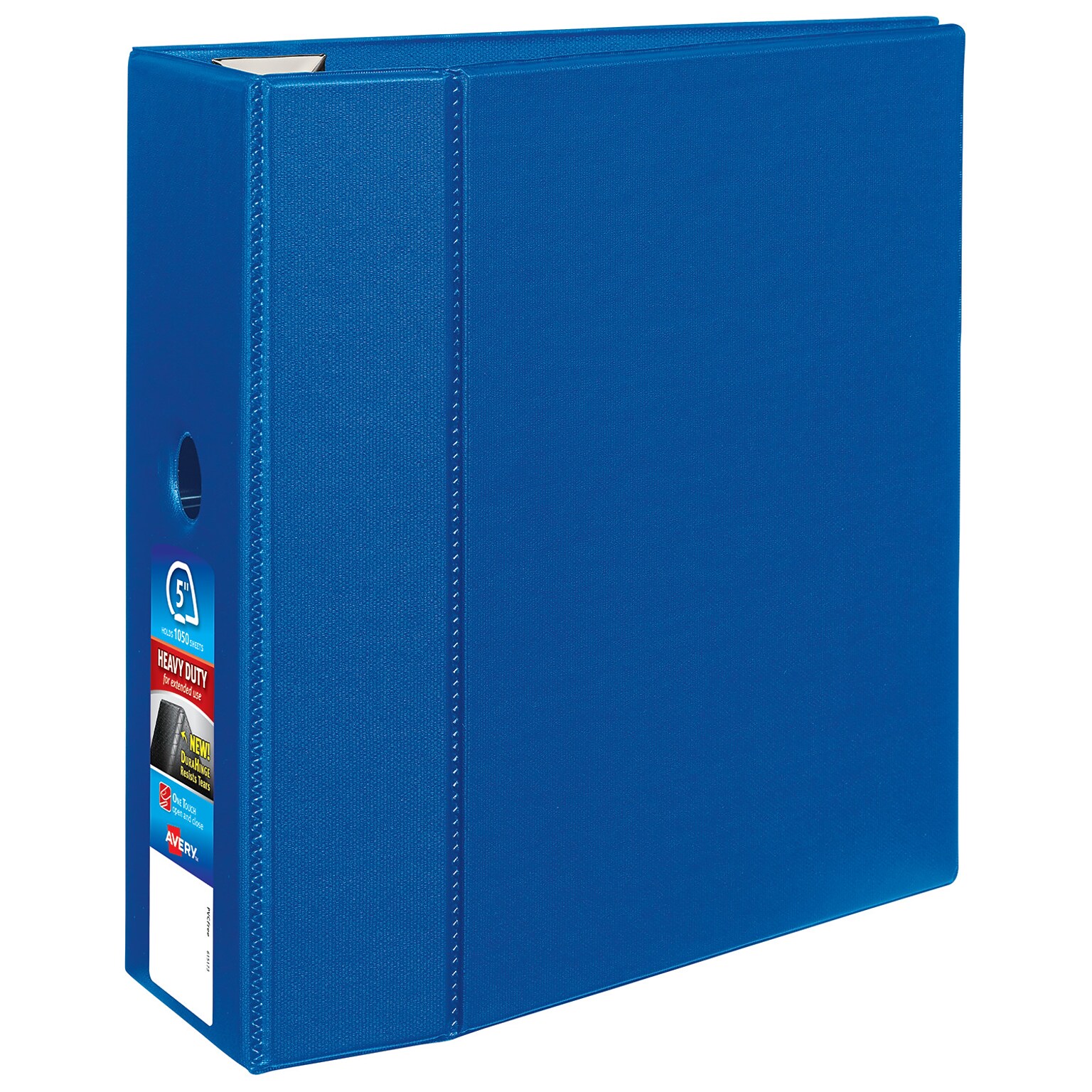 Avery Heavy Duty 5 3-Ring Non-View Binders with Thumb Notch, One Touch EZD Ring, Blue (79-886)