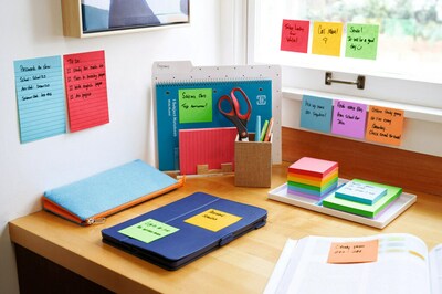 Post-it Super Sticky Notes, 4" x 6", Playful Primaries Collection, Lined, 90 Sheet/Pad, 3 Pads/Pack (6603SSAN)