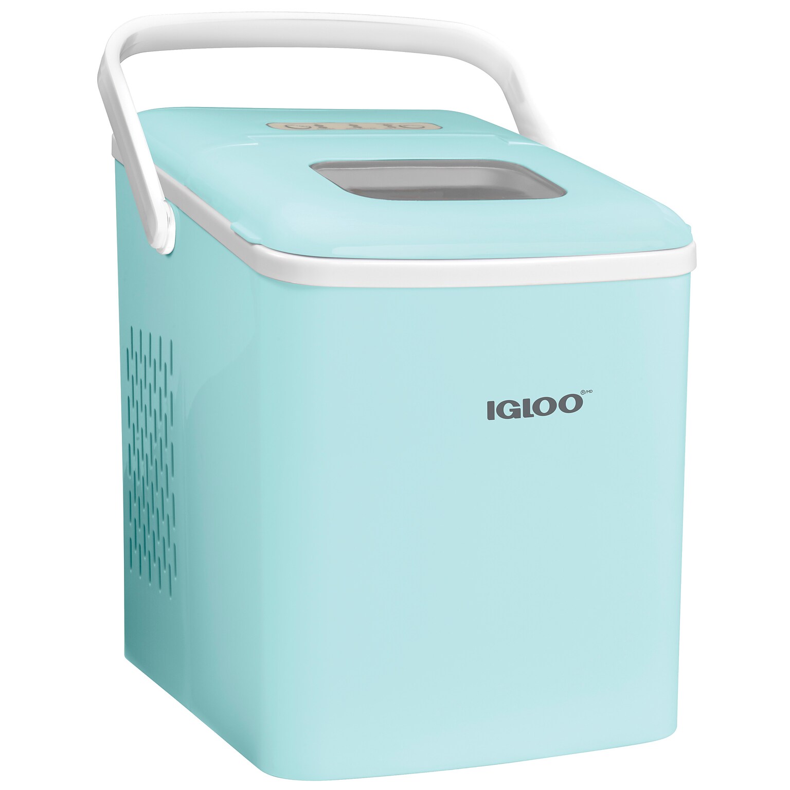 Igloo 26-Pound Automatic Self-Cleaning Portable Countertop Ice Maker Machine With Handle, Aqua (IGLICEB26HNAQ)