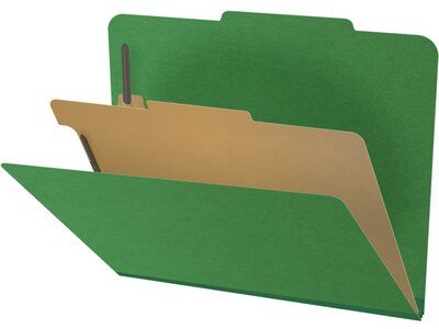 Medical Arts Press Pressboard Classification Folder, 1 Divider, 2 Expansion, Letter Size, Moss Green, 10/Box
