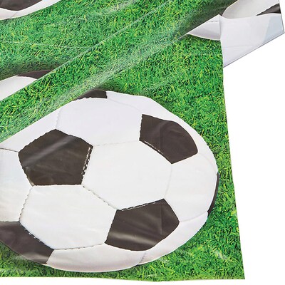 Beistle Soccer Ball Plastic Tablecover, 54" x 108", Green, 3/Pack (54532)