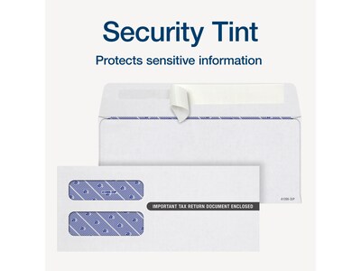 Adams 2024 Self-Seal Security-Tinted Double-Window 1099 Tax Envelope, 8.75" x 3.75", White, 25/Pack (STAX3-24)