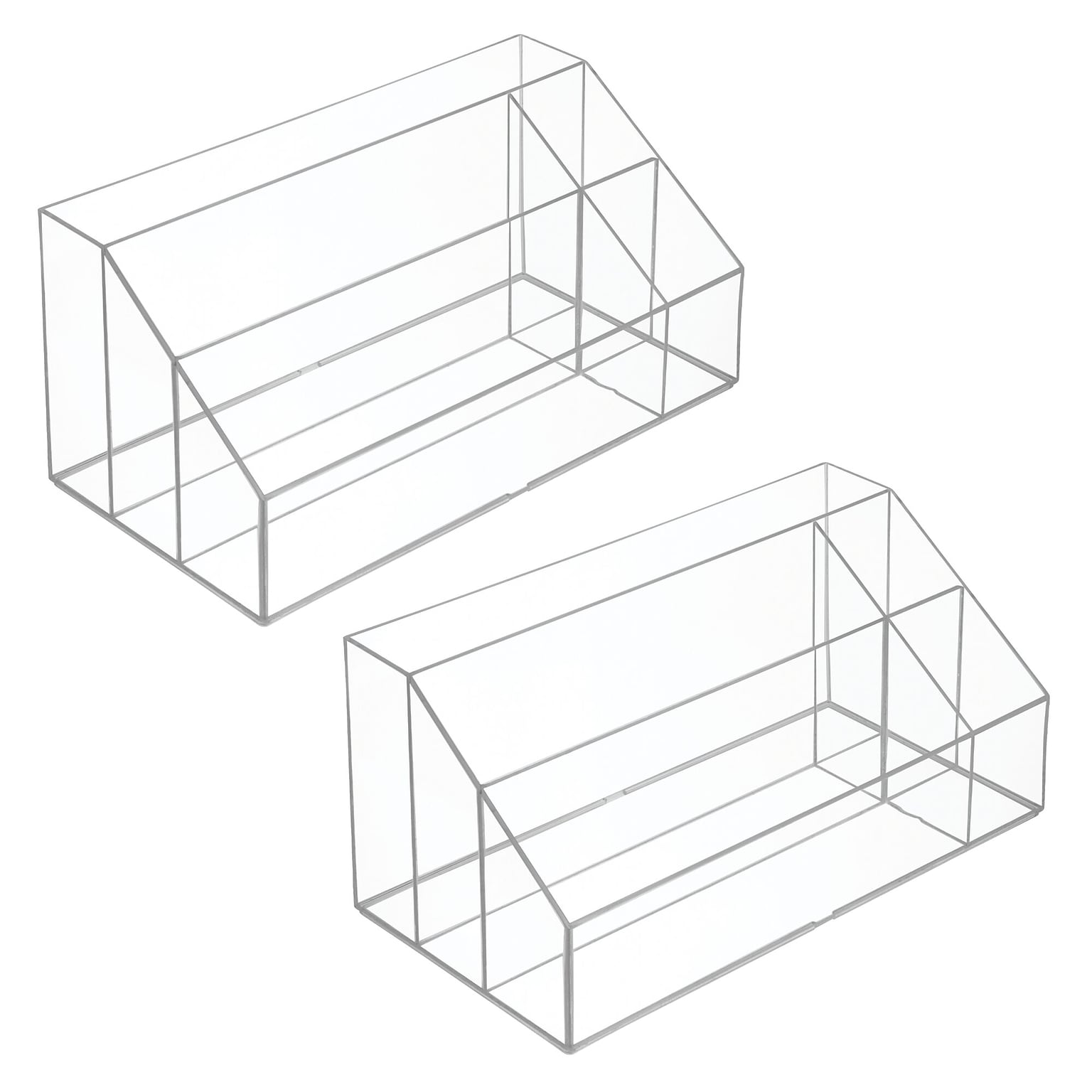 iDESIGN 5-Compartment Plastic Drawer Organizer, Clear, 2 Piece (29107M2)