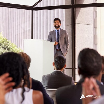AdirOffice 46" Speaker Podium Lectern, White (661-01-WHI)