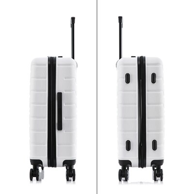 InUSA Trend 20" Hardside Carry-On Suitcase, 4-Wheeled Spinner, TSA Checkpoint Friendly, White (IUTRE00S-WHI)