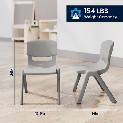 Flash Furniture Emmy Square Activity Table Set, 24" x 24", Height Adjustable, Soft Gray (YCX232SQRTBSGYE)