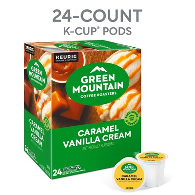 Green Mountain Caramel Vanilla Cream Coffee Keurig® K-Cup® Pods, Light Roast, 24/Box (5000330109)