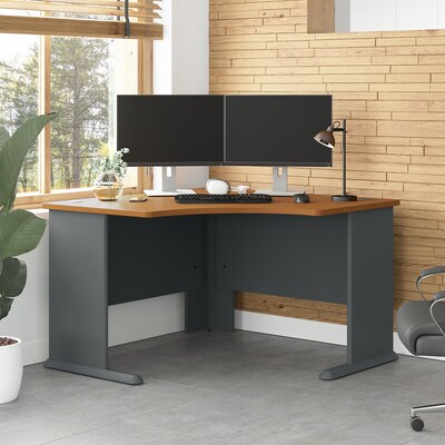 Bush Business Furniture Cubix 48"W Corner Desk, Natural Cherry/Slate (WC57466)