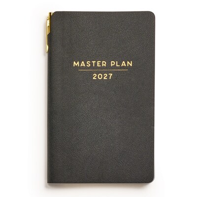 2027 Eccolo 4 x 7 Weekly & Monthly Planner, Faux Leather Cover, Black (RY27-401A)