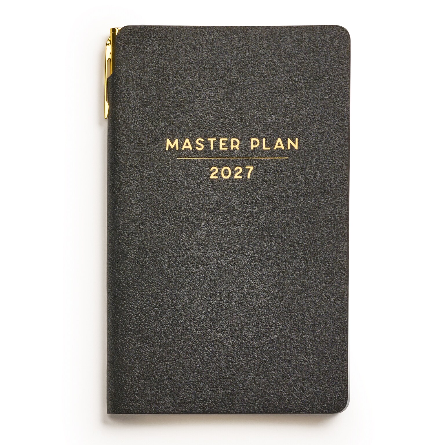 2027 Eccolo 4 x 7 Weekly & Monthly Planner, Faux Leather Cover, Black (RY27-401A)