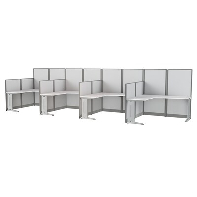 Regency Instant Office 63H x 258W 4 Person L-Shaped Cubicle Panel Workstation, Pure White (IO36194-03K-4P)