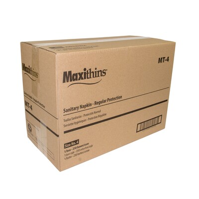Maxithins #4 Regular Maxi Pads, 250/Box (MT-4)
