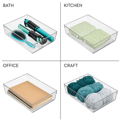 iDESIGN 3-Piece Plastic Drawer Organizer, Clear (28002M3)