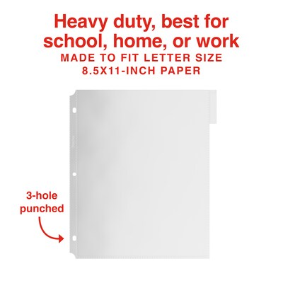 Staples Heavyweight Sheet Protector, 8.5" x 11", Clear, 5/Pack (ST63075)