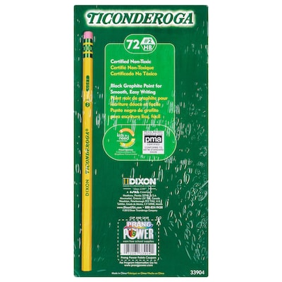 Ticonderoga The World's Best Pencil Wooden Pencil, 2.2mm, #2 Soft Lead, 72/Pack (33904)