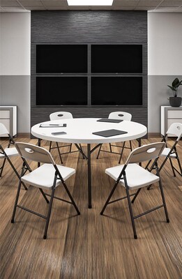 Cosco 60" Round Folding Table, White (14160WSP1E)
