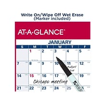 2024 AT-A-GLANCE 36 x 24 Yearly Wet-Erase Wall Calendar, Reversible, Red/Blue (PM26-28-24)