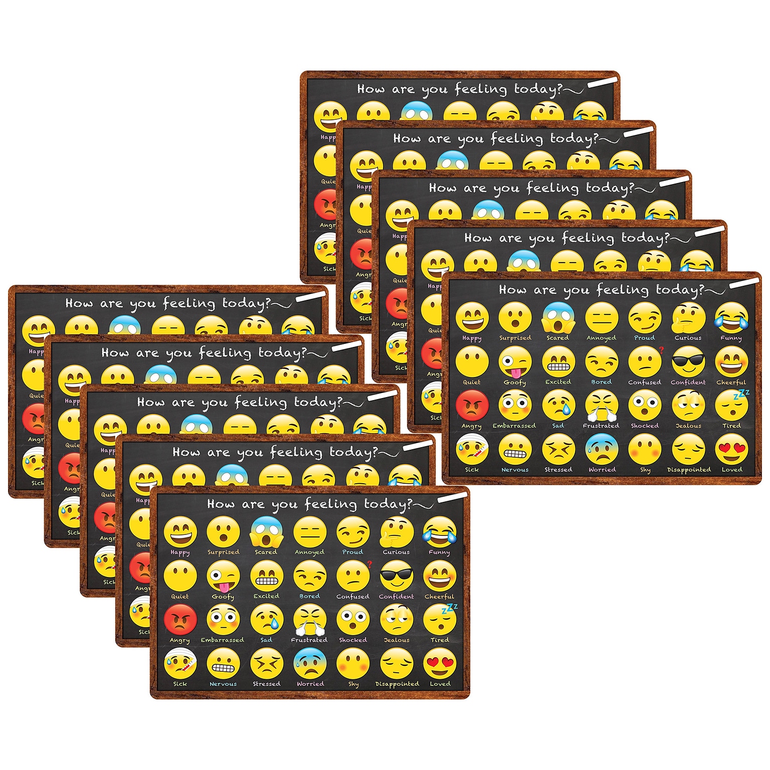 Ashley Smart Poly Computer Mouse Pad, 8 x 10, How are You Feeling, 10/Pack (ASH97107)