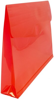 JAM Paper Premium Plastic Document File, Letter, Red, 3/Pack (218V2REX3)