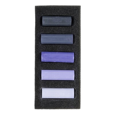Rembrandt Soft Pastels Micro Sets, Deep Violets, 5/Set, 3 Sets/Bundle (RBX31820506-3)