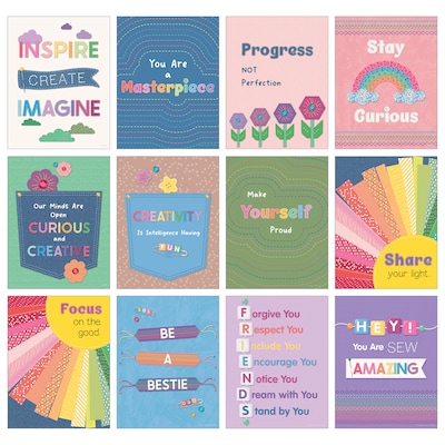 Carson Dellosa Crafty and Cool 8.5 x 11 Motivational Mini Posters, 12/Pack (106081)