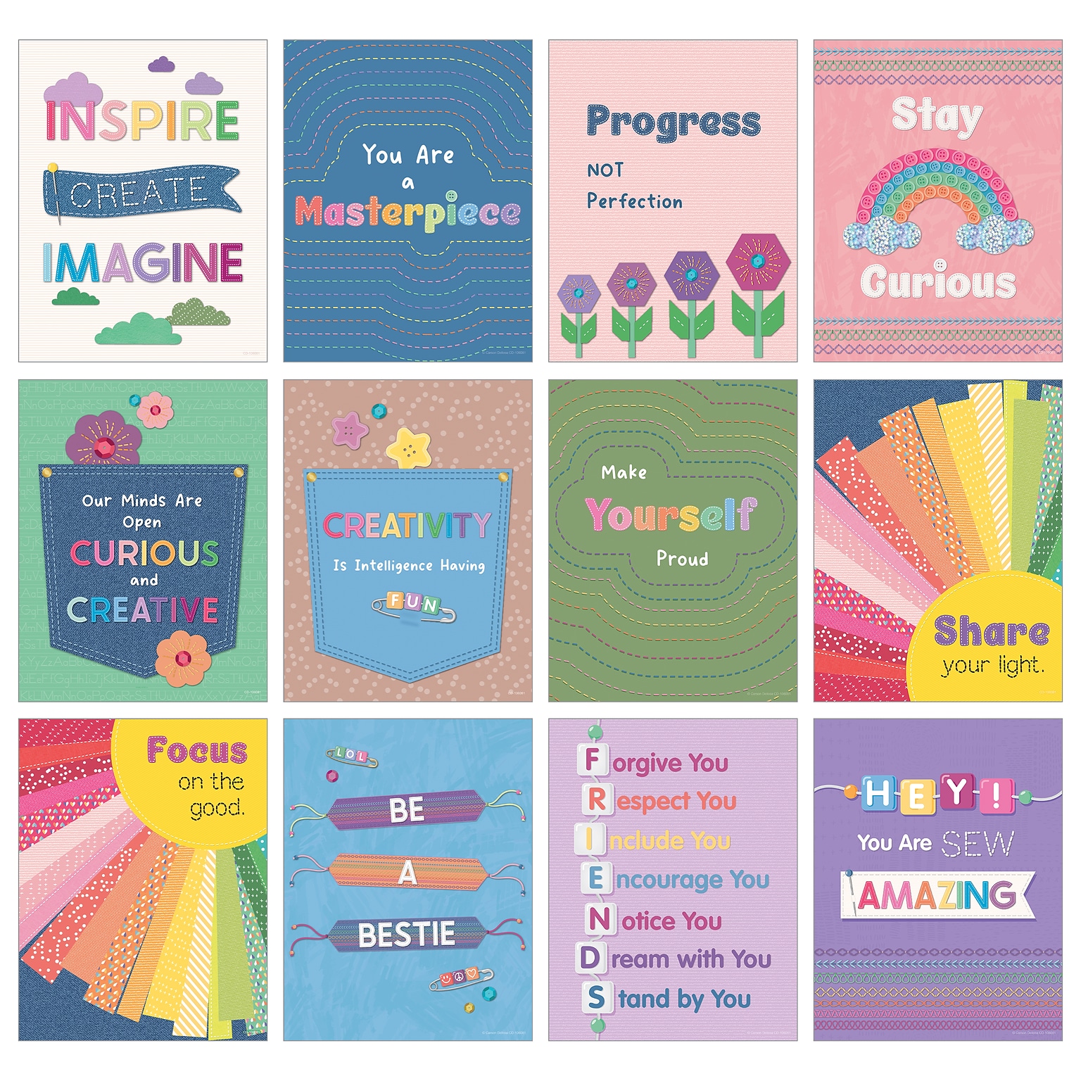 Carson Dellosa Crafty and Cool 8.5 x 11 Motivational Mini Posters, 12/Pack (106081)