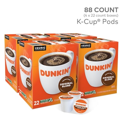 Dunkin Original Blend Coffee Keurig® K-Cup® Pods, Medium Roast, 88/Carton (400845)