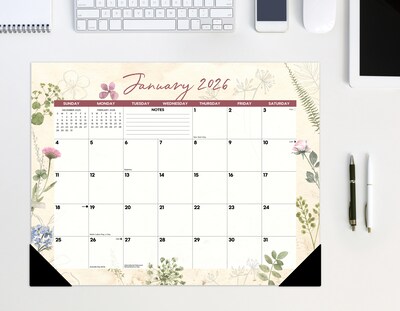 2025-2026 Willow Creek Botanical Garden 22 x 17 Academic Monthly Desk Pad Calendar (54987)