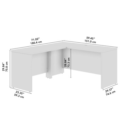 Bush Business Furniture Studio C 60"W L Shaped Desk with Return, Natural Elm (STC050NE)