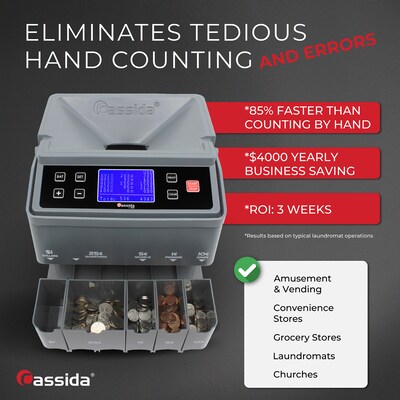 Cassida C-300 Coin Sorter, Gray (C-300)