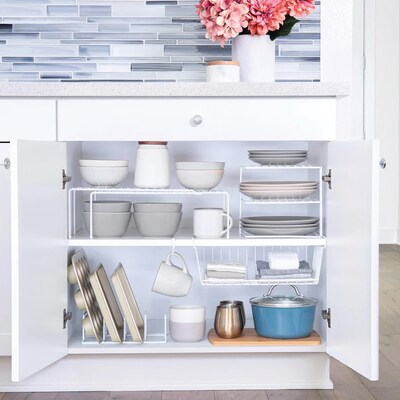 Better Houseware Coated Steel Large Expanding Shelf, White (BTH1802)
