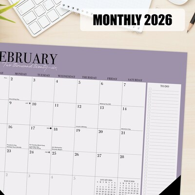 2026 Willow Creek Modern Minimalist 22" x 17" Monthly Desk Pad Calendar, Green (57230)