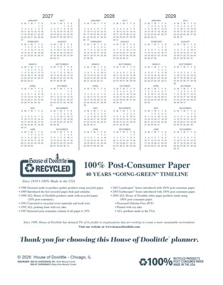 2027 House of Doolittle 8.5" x 11" Monthly Standard Planner, Faux Leather Cover, Black (262092-27)