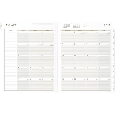 2026 AT-A-GLANCE 11" x 8.5" Daily & Monthly Planner Refill Pages, White/Brown (491-225-26)