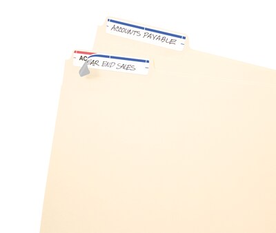 Avery Easy Peel Laser/Inkjet File Folder Labels, 2/3" x 3-7/16", White/Blue, 252 Labels/Pack (5200)