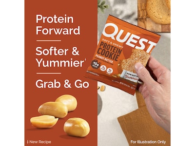 Quest Gluten Free Peanut Butter Protein Cookies, 2.04 oz., 12/Box (QPCPB12M6)