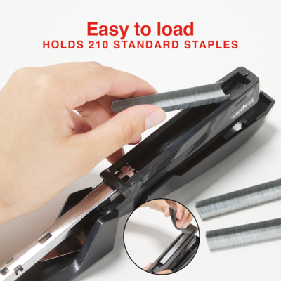 Staples One-Touch Reduced-Effort Desktop Stapler, 20-Sheet Capacity, Staples Included, Black (44436)