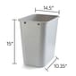 Coastwide Professional™ Indoor Trash Can Without Lid, Gray Soft Molded Plastic, 7 Gallon (CW56431)