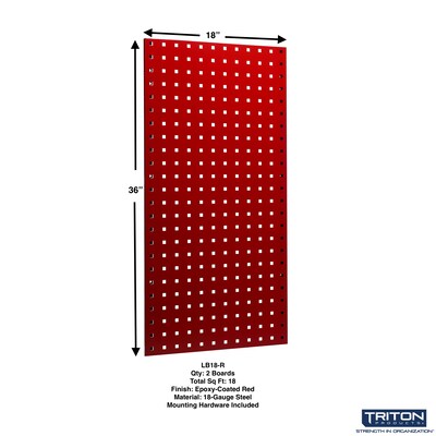 Triton Products LocBoard Pegboards with 30 pc. LocHook Assortment and Hanging Bin System (LB18-RKit)
