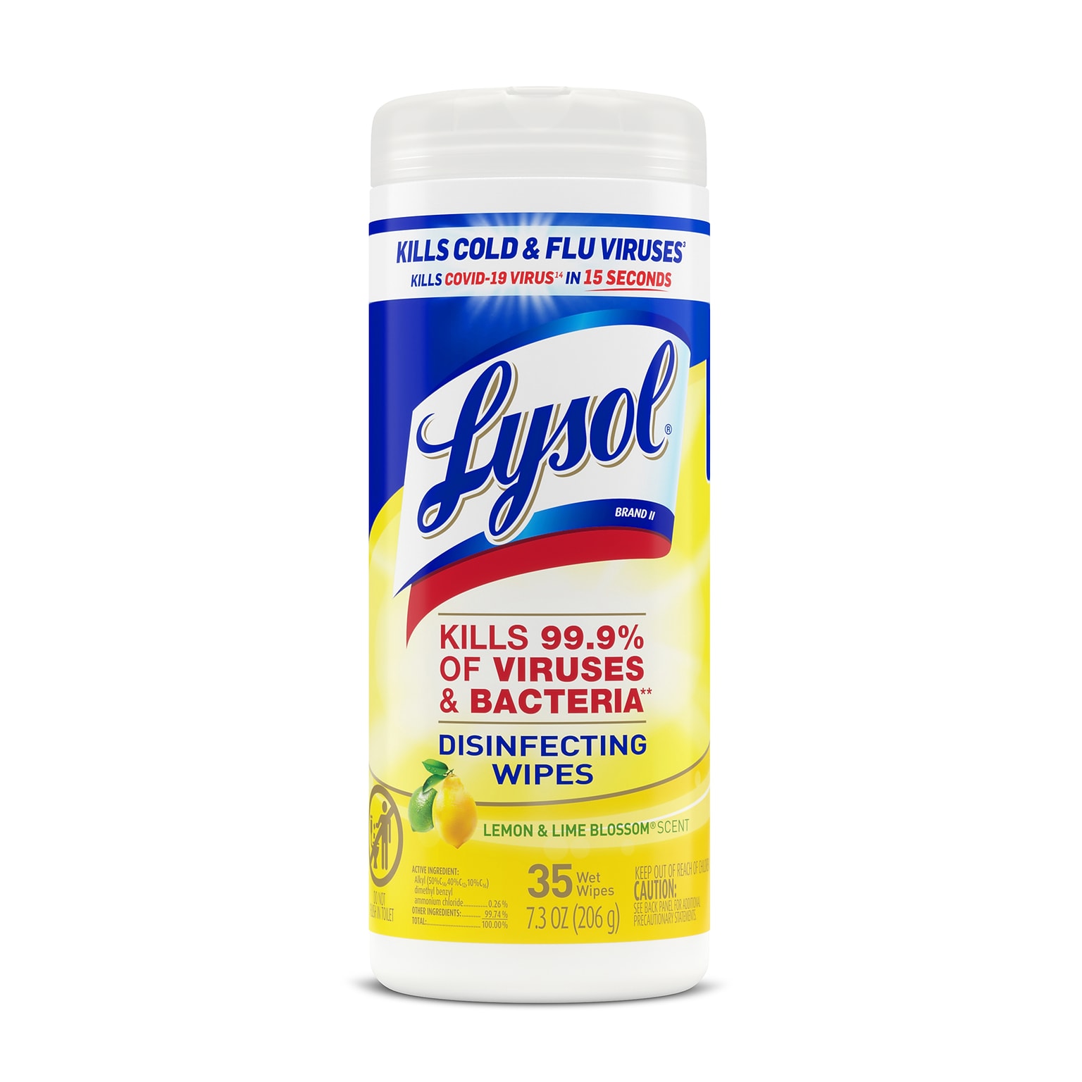 Lysol® Disinfecting Wipes, Micro-Lock Fibers, Citrus Scent, 35 Wipes/Canister (81145)