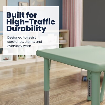 Flash Furniture Wren Square Activity Table, 24" x 24", Height Adjustable, Sage (YUYCX0022SQRSGE)