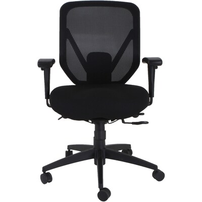 Lorell Executive Mesh Adjustable-Arm Swivel Executive Chair, Black (LLR40212)