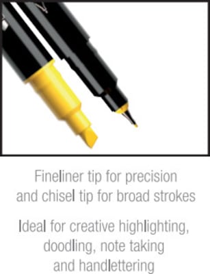 BIC Intensity Dual Tip Highlighter, Medium & Broad Point, Assorted Ink, 6/Pack (HLPDT6-AST)