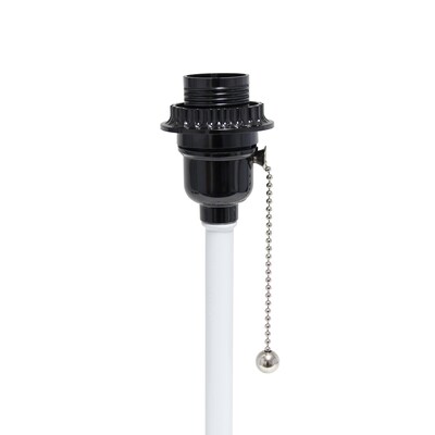 Creekwood Home Oslo 19.5" LED Table Lamp with USB Port, White Base/Light Pink Shade (CWT-2011-PO)