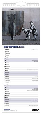 2025 BrownTrout Banksy's Graffiti 6.75" x 16.5" Monthly Slimline Wall Calendar (9781975480677)