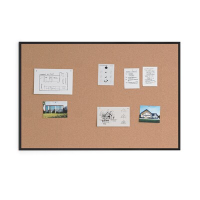 U Brands Cork Bulletin Board, Black Frame, 6' x 4' (2882U00-01)