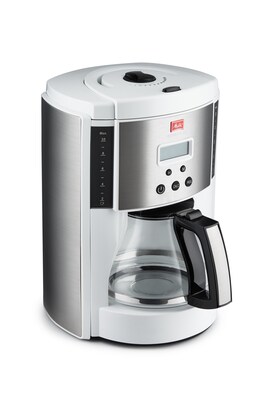 Melitta Aroma Enhance 10-Cups Automatic Drip Coffee Maker, White/Stainless Steel (MCM003PULWH0)
