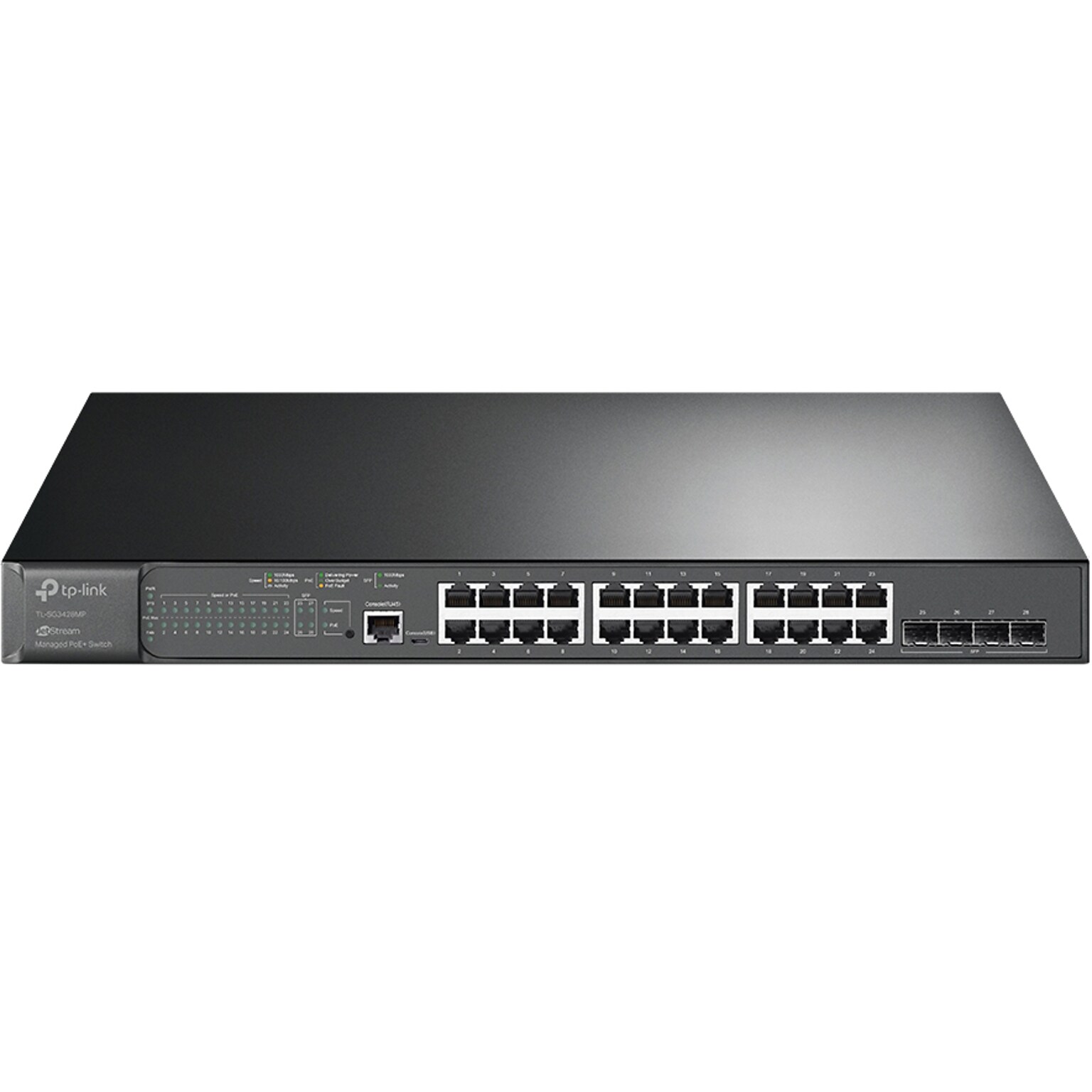 TP-LINK JetStream 24-Port Gigabit Ethernet PoE+ Managed Switch, Black (TL-SG3428MP)