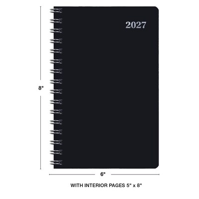 2027 Excello Brands 5.5" x 8" Weekly & Monthly Planner, Paperboard Cover, Black (ORY27-EXE58-BK)