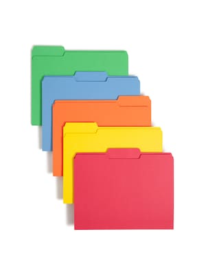 Smead File Folder, 1/3-Cut Tab, Letter Size, Assorted Colors, 100/Box, (11943)